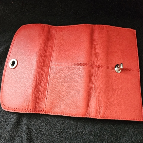 Coach Red Large Wallet-Pebble Leather - Picture 8 of 11
